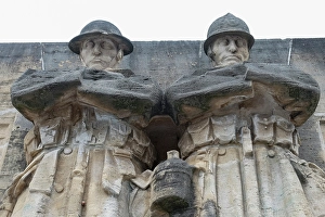 Belgium Prints: Brussels, Belgium. Art Deco sculpture from the late 1930's