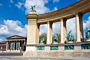 Hero Prints: Budapest, Hungary, Heroes Square and the Museum of Fine Arts (Szepmuveszeti Muzeum)