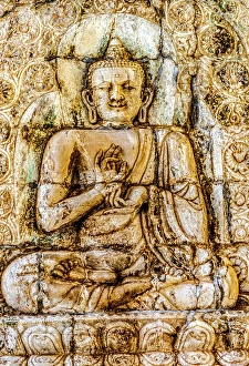 Prints of Buddha carving, Great Wall, Juyong Pass, Beijing, China. Juyongguan northern gateway to Beijing. Cloud Platform Buddhist Temple built 1342 and 1345 Images Dated 2024 November: Buddha carving, Great Wall, Juyong Pass