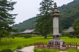 North Korea Prints: Buddhist Pohyon-temple, Mount Myohyang-san, North Korea