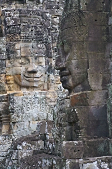 Siem Reap Prints: Buddhist statues at Bayon Temple, Angkor Thom, UNESCO World Heritage site