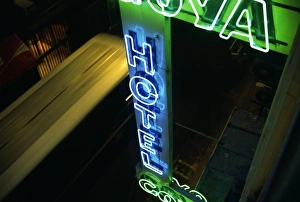 Images Dated 15th February 2008: Buenos Aires, Argentina, Neon hotel sign