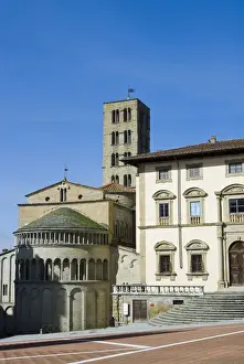 Arcade Prints: The building of Fraternita dei Laici and Church of Santa Maria della Pieve, Piazza