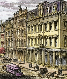 Contemporary History Prints: Building Maine Savings Bank on Middle Street. Portland. 1876. Maine. United States