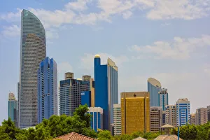 Cityscape Prints: Buildings in downtown, Abu Dhabi, United Arab Emirates