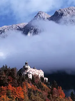 Cloudy Prints: Built in 1077, Werfen Castle (Hohenwerfen) perches on a rocky outcrop at 9639 feet