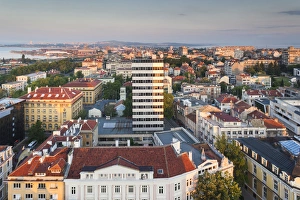 Images Dated 3rd June 2014: Bulgaria, Black Sea Coast, Burgas, elevated city view, dawn