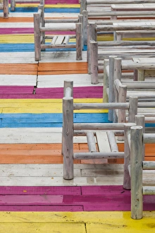Images Dated 5th June 2014: Bulgaria, Black Sea Coast, Golden Sands, Zlatni Pyasatsi, outdoor cafe details