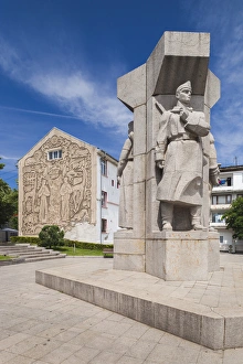 Bulgarian Prints: Bulgaria, Black Sea Coast, Tsarevo, Communist-era monument