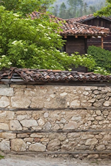 Bulgarian Prints: Bulgaria, Central Mountains, Koprivshtitsa, wall detail