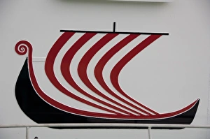 Bulgaria, Port city of Vidin along the Danube River. Viking Riverboat logo
