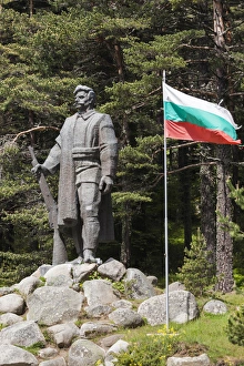 Leader Prints: Bulgaria, Southern Mountains, Gotse Delchev, statue of independence revolutionary