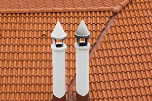 Images Dated 30th May 2014: Bulgaria, Southern Mountains, Melnik, Ottoman-era town, chimney and roof detail