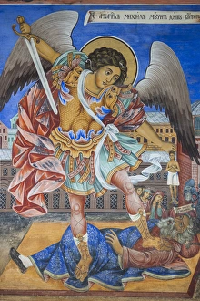 Images Dated 30th May 2014: Bulgaria, Southern Mountains, Rila, Rila Monastery, UNESCO-listed wall frescoes