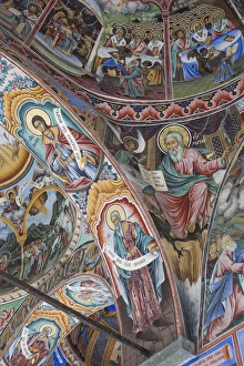 Images Dated 30th May 2014: Bulgaria, Southern Mountains, Rila, Rila Monastery, UNESCO-listed wall frescoes