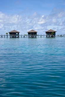 Abode Prints: Three bungalows, Sipadan-Kapalai Dive Resort, Sabah, Borneo, Malaysia