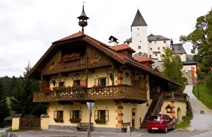 Centre Prints: Burgerlebnis Castle and old house in old town of Mauterndorf Austria