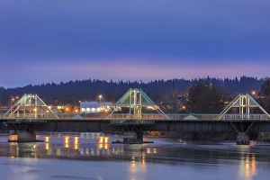 College Prints: The Burlington Northern walking bridge crosses the Spokane River on the Gonzaga University