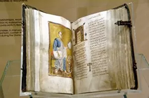 Images Dated 29th May 2007: Byzantine Art. Greece. Lectionary illuminated and manuscript containing the Gospel