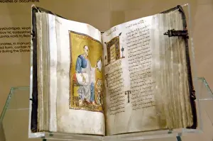 Byzantium Prints: Byzantine Art. Greece. Lectionary illuminated and manuscript containing the Gospel