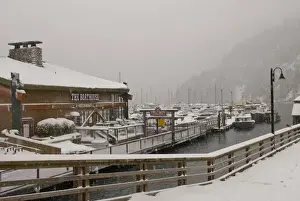 Horseshoe Bay Prints: CA, BC, Horseshoe Bay. Winter storm transforms Sewells Marina