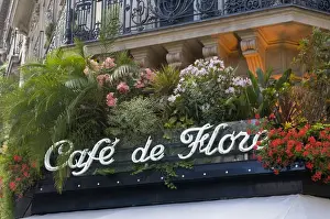 Ile De France Prints: Cafe de Flore, Boulevard Saint-Germain, Paris, France