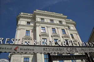 Cafe Landtmann established in 1873 and Theater Tribune, Vienna, Austria