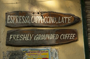 Coffee Prints: Cafe sign, Udaipur, Rajasthan, India