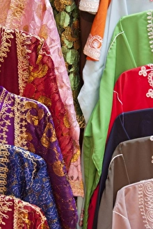 Embroidery Prints: Caftans, Fes medina, Morocco
