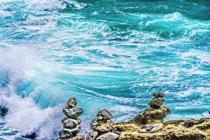 Viewpoint Prints: Cairns rock piles, Honolulu, Oahu, Hawaii. Cairns symbolize trails