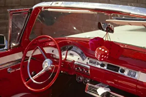 Steering Wheel Prints: California: Santa Ynez Valley, Solvang, 1957 Ford