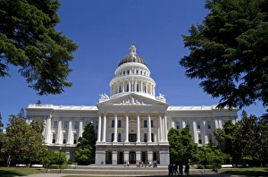 The California State Capitol building in Sacramento, California, USA
