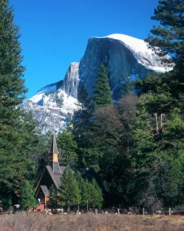 National Prints: Californias Yosemite National Parks Half Dome rises above the multi denominational