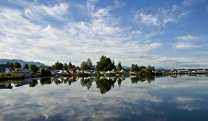 Anchorage Prints: Calm morning at Lake Hood, near Anchorage, Alaska, the largest seaplane base in the world