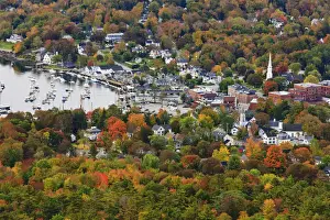 Images Dated 11th October 2009: Camden, Maine as seen from Mount Battie in Camden Hills State Park. Fall