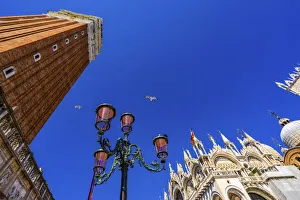 Belltower Prints: The Campanile Bell Tower in the Piazza San Marco in Venice, Italy