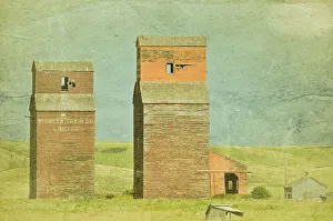Canada. Abstract of grain elevators. Credit as: Mike Grandmaison / Jaynes Gallery / DanitaDelimont