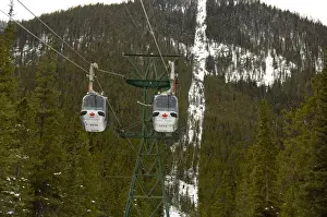 Tram Prints: Canada, Alberta, Banff. Banff Gondola to the summit of Sulphur Mountain