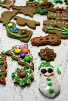Icing Prints: Canada, Alberta, Banff. Fairmont Banff Springs hotel, holiday gingerbread cookies
