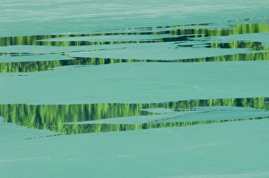 Images Dated 16th May 2006: Canada, Alberta, Banff National Park. Ice pattern on Waterfowl Lake