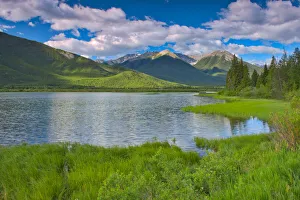 Vermillion Lake Prints: Canada, Alberta, Banff National Park. Mountains and lake landscape