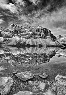 Bow Lake Prints: Canada, Alberta, Banff National Park. Bow Lake and Crowfoot Mountain landscape