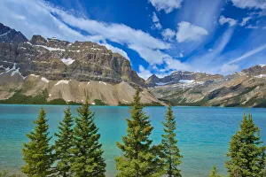 Bow Lake Prints: Canada, Alberta, Banff National Park. Bow Lake and Crowfoot Mountain landscape