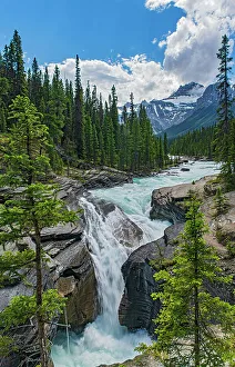 Overview Prints: Canada, Alberta, Banff National Park. Waterfall in Mistaya Canyon