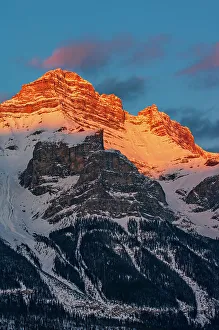 Prints of Canada, Alberta, Banff National Park. Mt. Rundle at sunset Images Dated 2022 December: Canada, Alberta, Banff National Park. Mt. Rundle at sunset