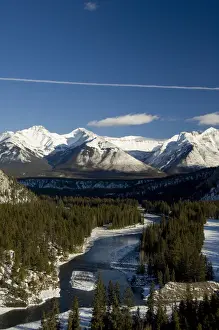 Sulphur Mountain Prints: Canada, Alberta, Banff. Views of the Bow River from the summit of Sulphur Mountain
