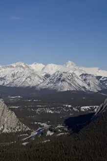 Canada, Alberta, Banff. Views of the Bow Valley from the summit of Sulphur Mountain