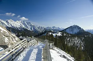 Images Dated 11th December 2008: Canada, Alberta, Banff. Views from the summit of Sulphur Mountain, public path to