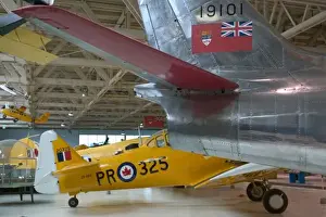 Exhibit Prints: Canada, Alberta, Edmonton: Alberta Aviation Museum Harvard WW2 Trainer & Sabre Jet
