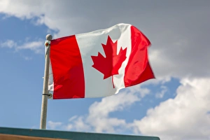 Canada, Alberta, Jasper National Park, Canadian flag